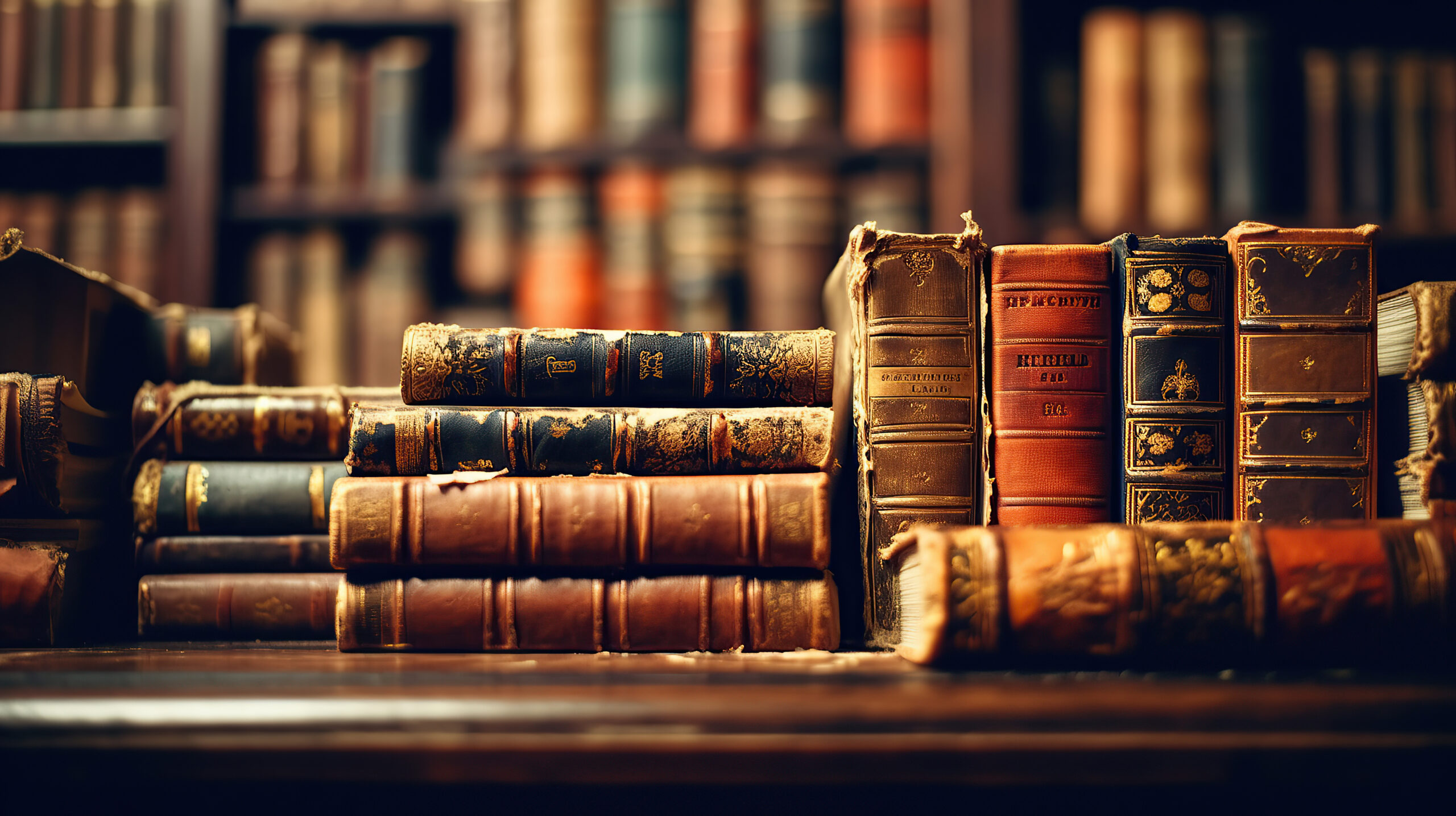 A Display of Vintage Books within the Library, Meticulously Organized with Classic and Rare Volumes.